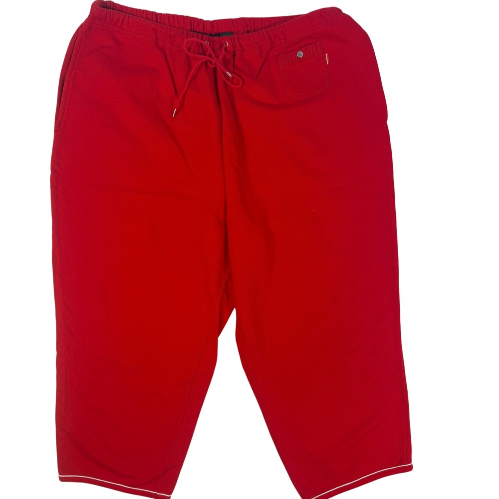 Lauren Ralph Lauren Sweatpants Women 1X Red Excellent Cropped Drawstring Piping